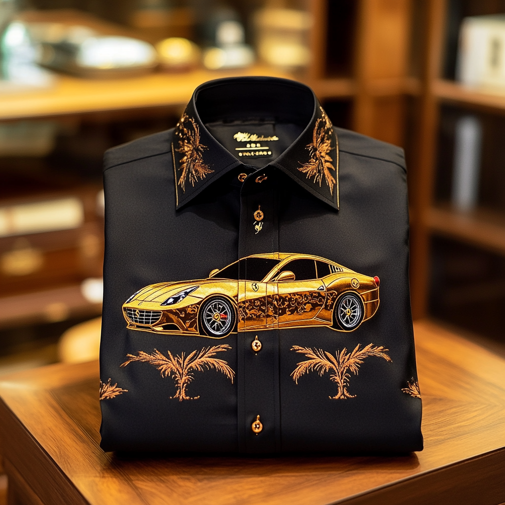 2025 Unique Design The Best Gift Customized Car Embroidered Shirt