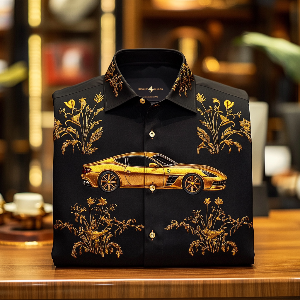 2025 Unique Design The Best Gift Customized Car Embroidered Shirt