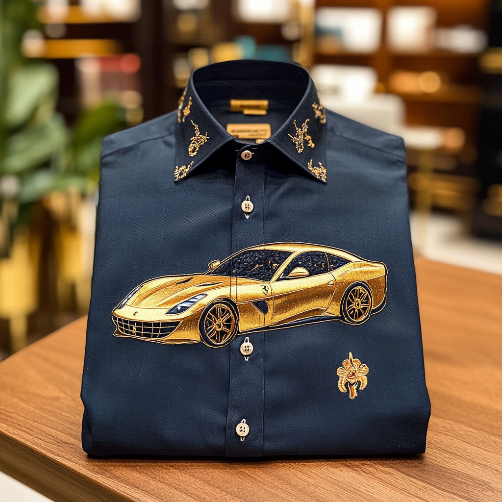 2025 Unique Design The Best Gift Customized Car Embroidered Shirt