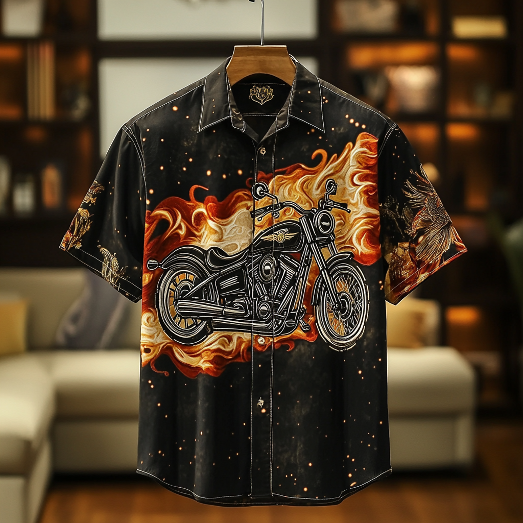 Retro Casual Shirt- Cool Motorcycle Lover Gift
