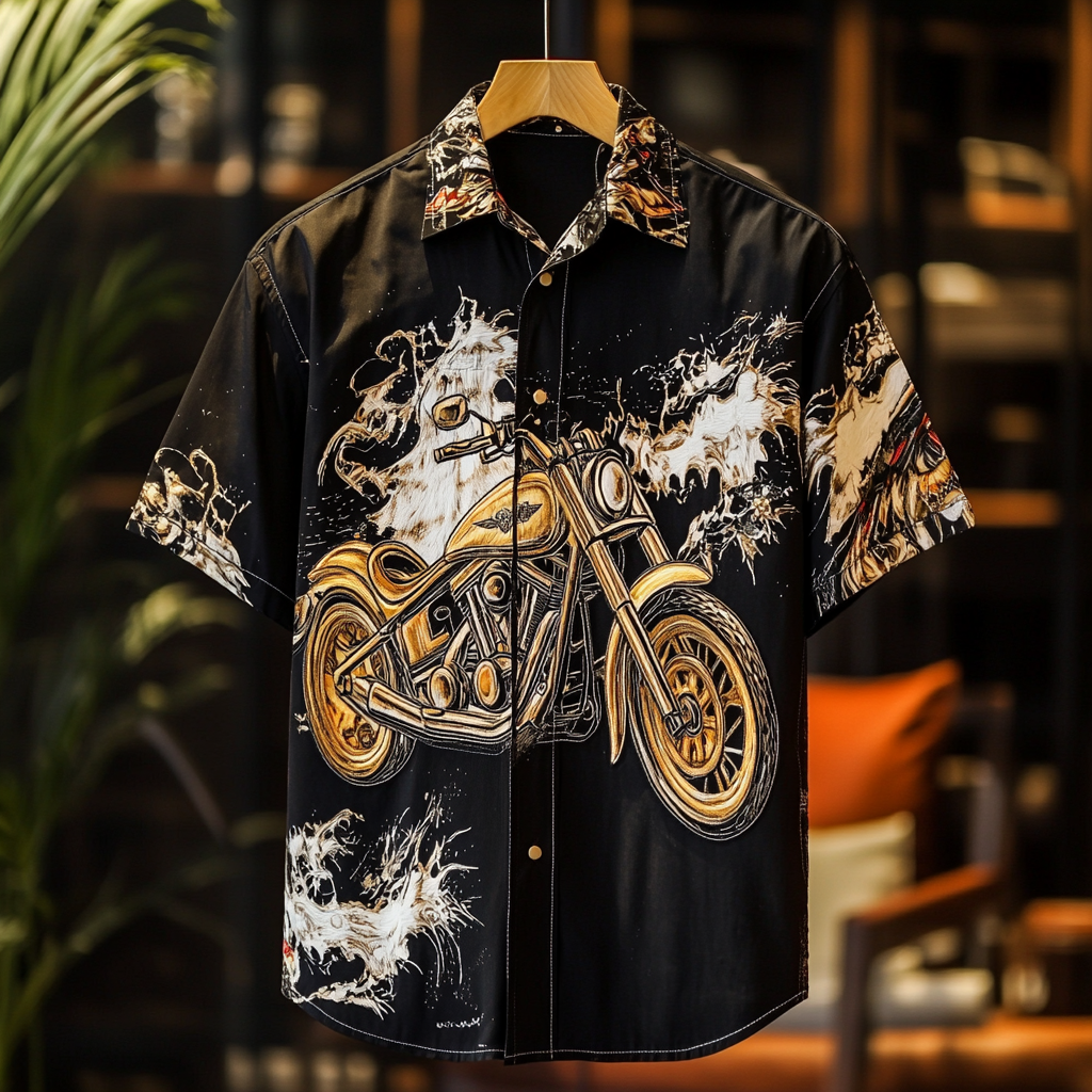 Retro Casual Shirt- Cool Motorcycle Lover Gift