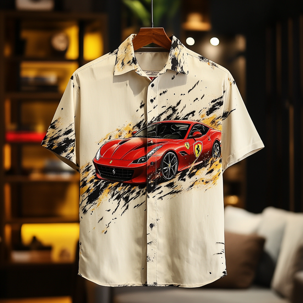 Retro Casual Shirt- Cool Car Lover Gift