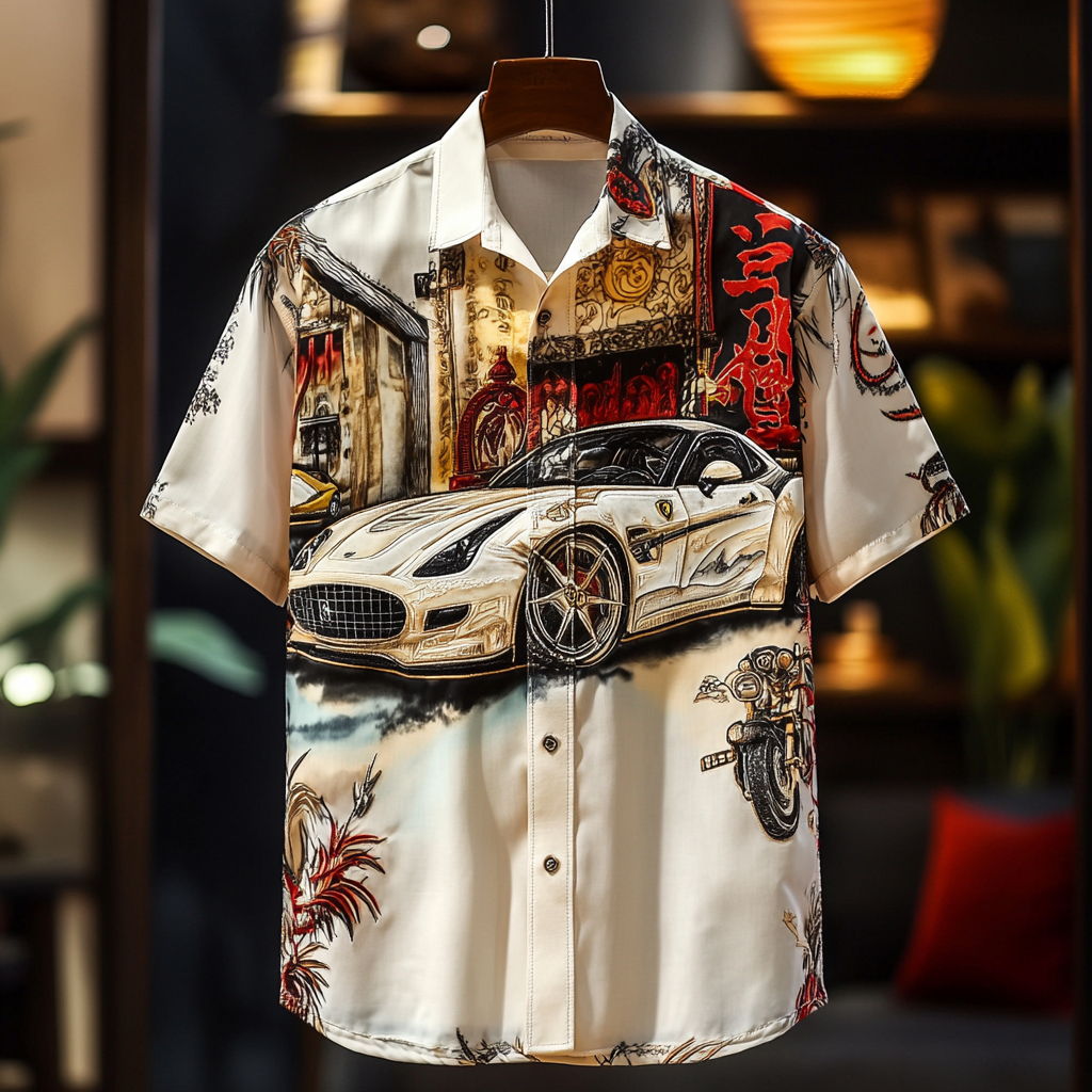 Retro Casual Shirt- Cool Car Lover Gift