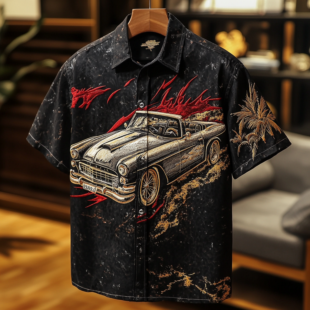 Retro Casual Shirt- Cool Car Lover Gift