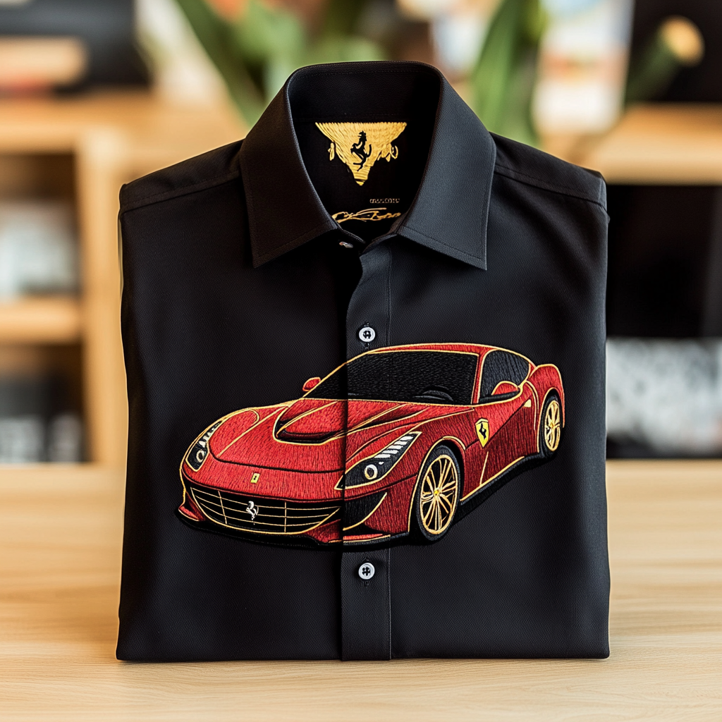 2025 Unique Design The Best Gift Customized Car Embroidered Shirt