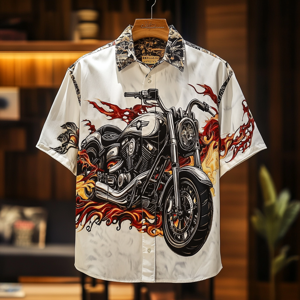 Retro Casual Shirt- Cool Motorcycle Lover Gift