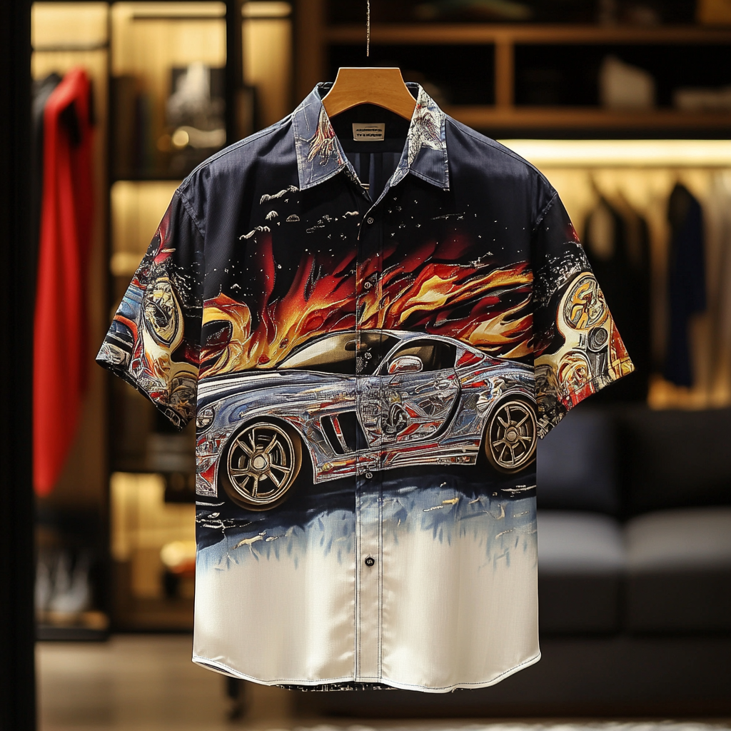 Retro Casual Shirt- Cool Car Lover Gift