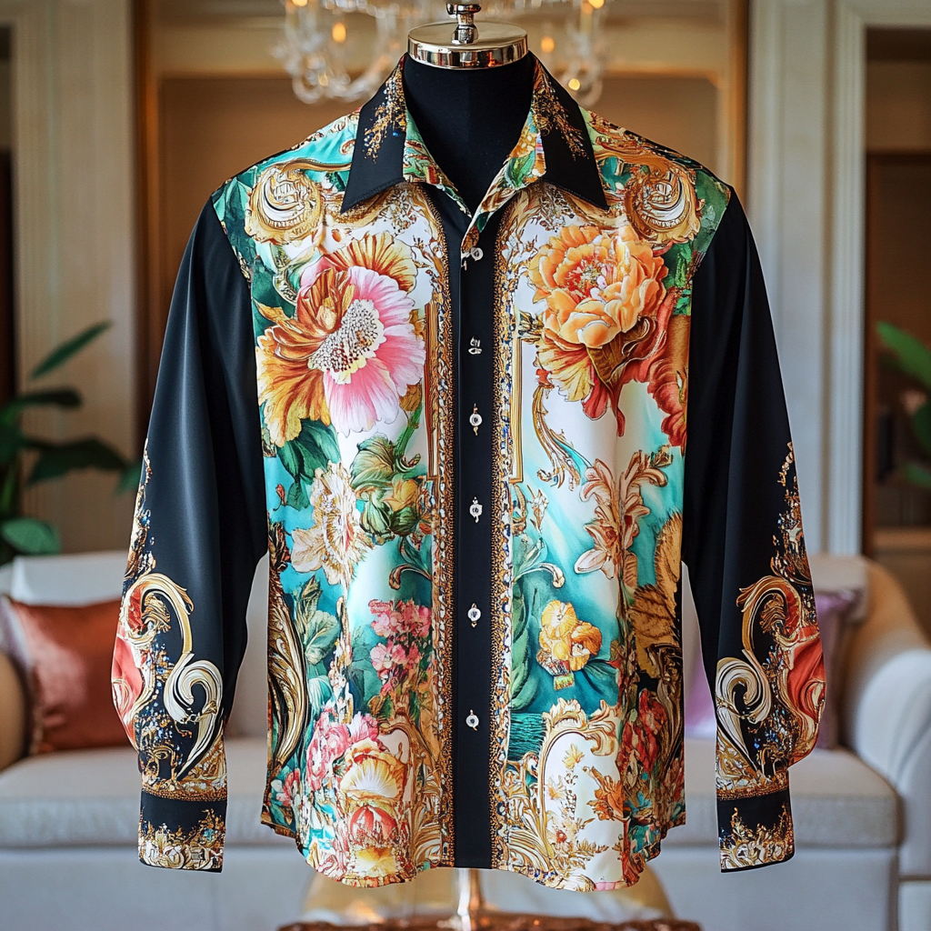 Custom Personalized Luxe Exclusive Design Embroidery & Print Business Casual Vacation Shirt