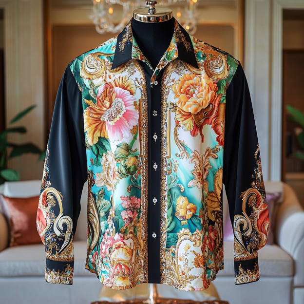 Custom Personalized Luxe Exclusive Design Embroidery & Print Business Casual Vacation Shirt