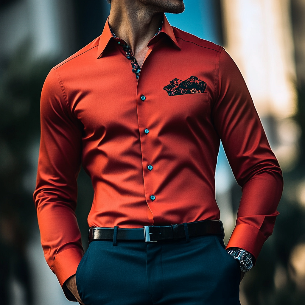 Custom Personalized Luxe Exclusive Design Embroidery & Print Business Casual Vacation Shirt