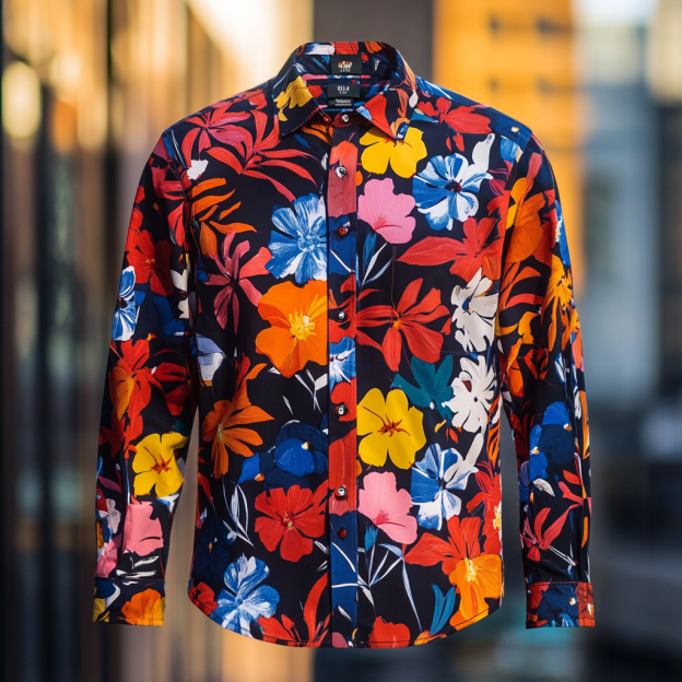 Custom Personalized Luxe Exclusive Design Embroidery & Print Business Casual Vacation Shirt