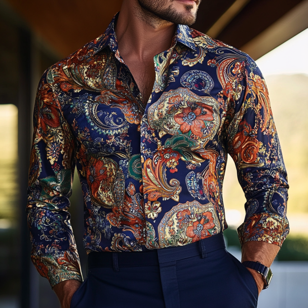 Custom Personalized Luxe Exclusive Design Embroidery & Print Business Casual Vacation Shirt