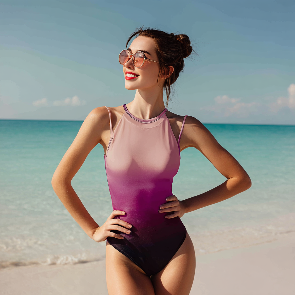 Women's Normal Swimwear One Piece Swimsuit Tummy Control Printing Beach Wear Summer Geometic Sleeveless Bathing Suits