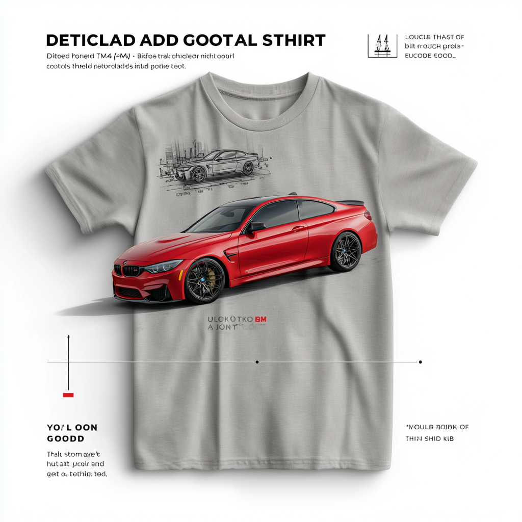 Custom Personalized Design Embroidery & Print Custom Car T-shirt of Your Car/Truck/Bike