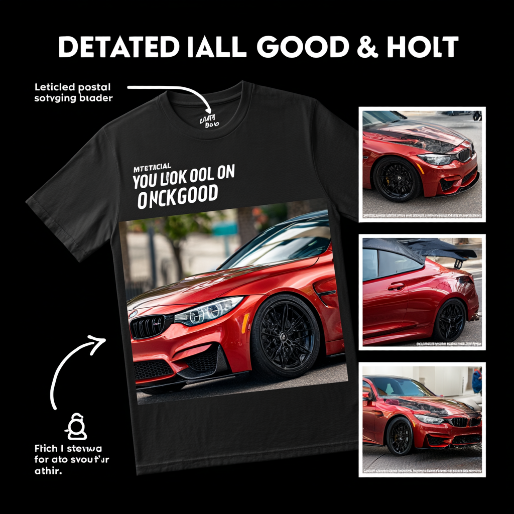 Custom Personalized Design Embroidery & Print Custom Car T-shirt of Your Car/Truck/Bike