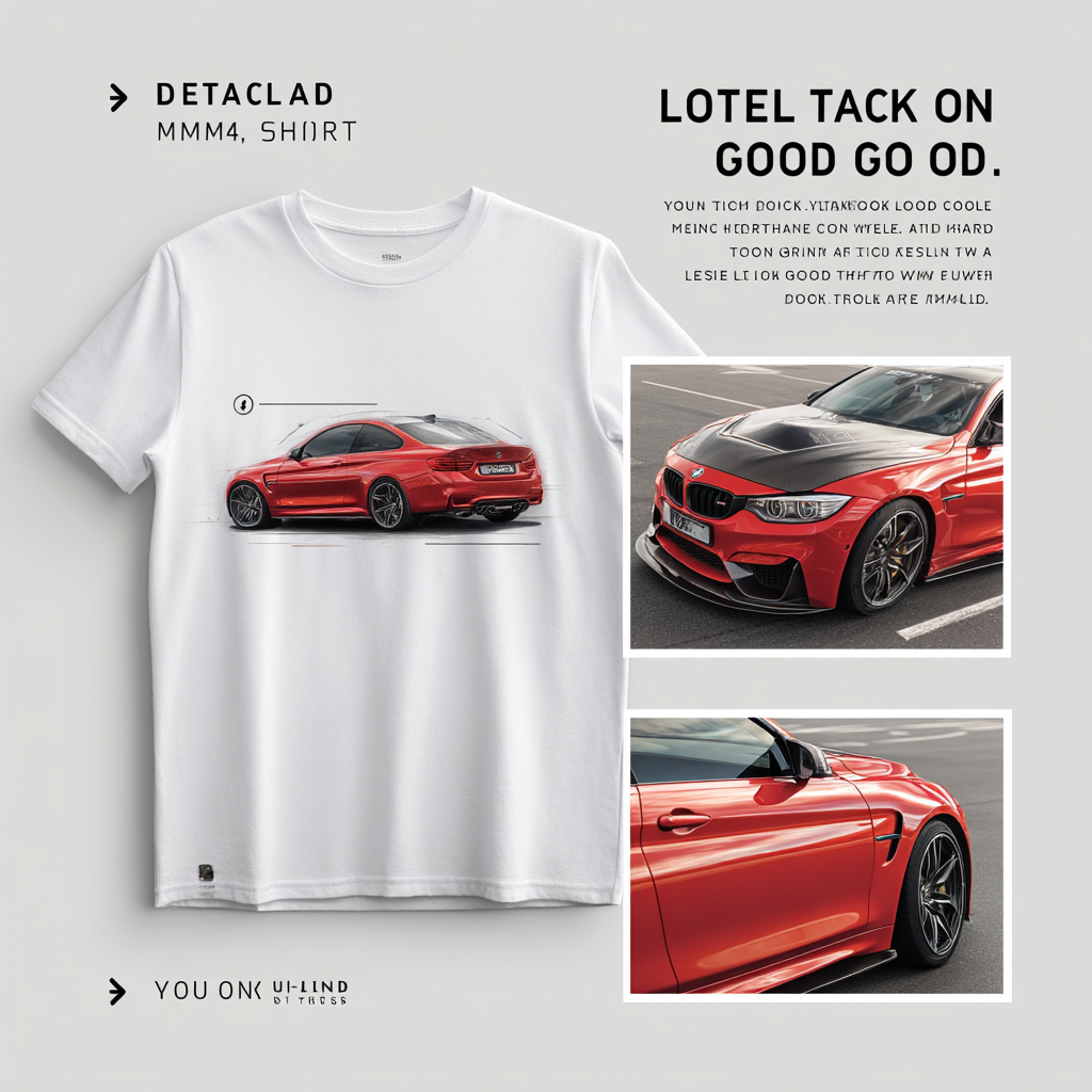 Custom Personalized Design Embroidery & Print Custom Car T-shirt of Your Car/Truck/Bike