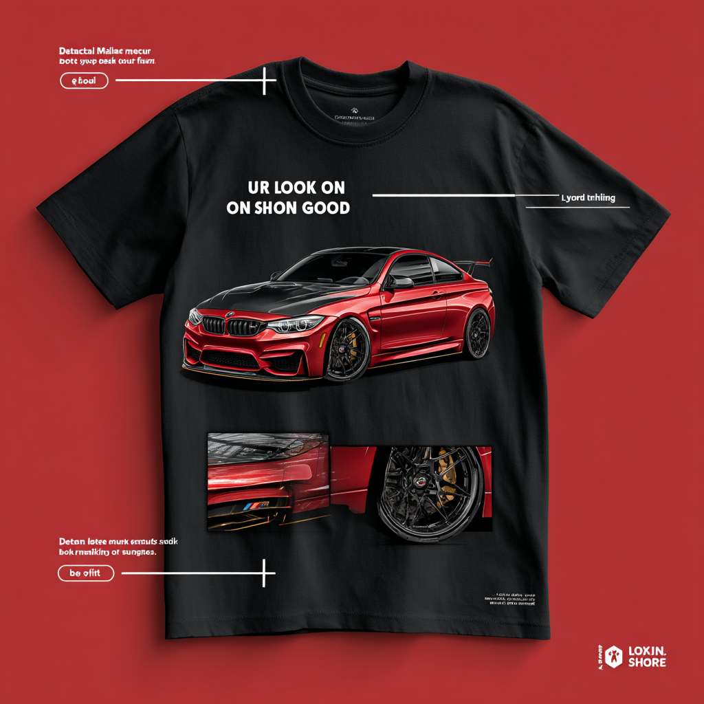 Custom Personalized Design Embroidery & Print Custom Car T-shirt of Your Car/Truck/Bike