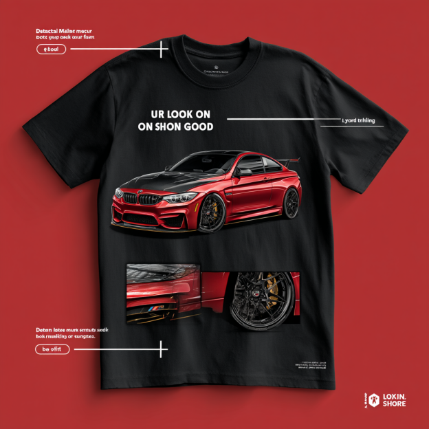 Custom Personalized Design Embroidery & Print Custom Car T-shirt of Your Car/Truck/Bike