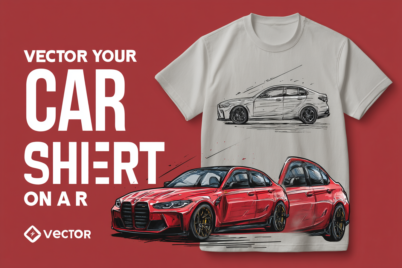 Custom Personalized Design Embroidery & Print Custom Car T-shirt of Your Car/Truck/Bike