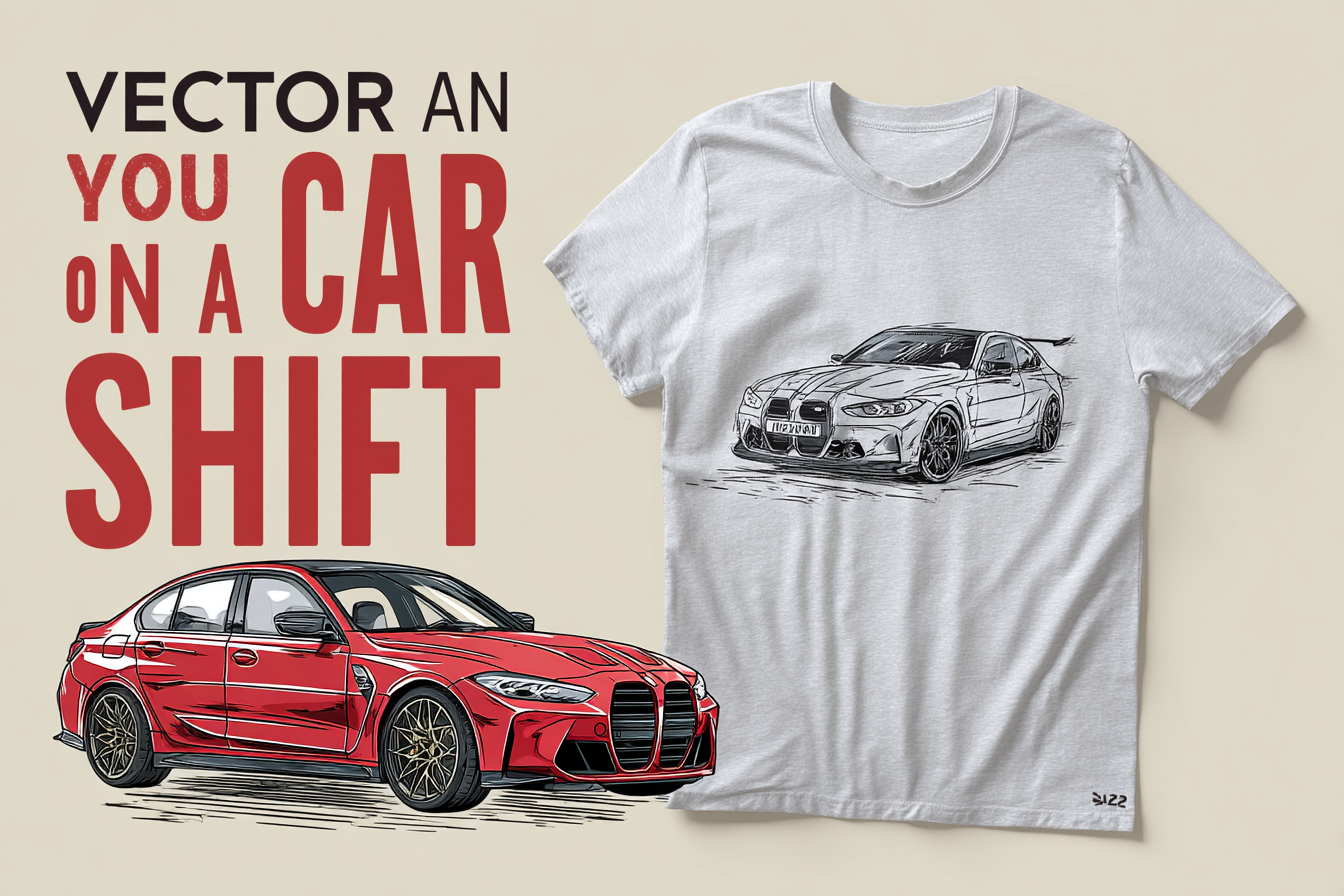 Custom Personalized Design Embroidery & Print Custom Car T-shirt of Your Car/Truck/Bike