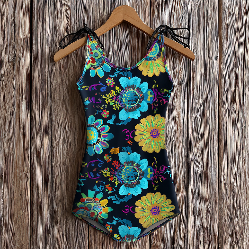Women's Normal Swimwear One Piece Swimsuit Tummy Control Printing Beach Wear Summer Geometic Sleeveless Bathing Suits