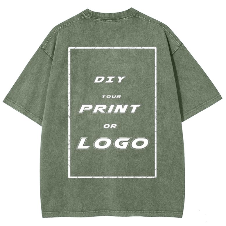 Custom DTG Graph Printing Washed T Shirt