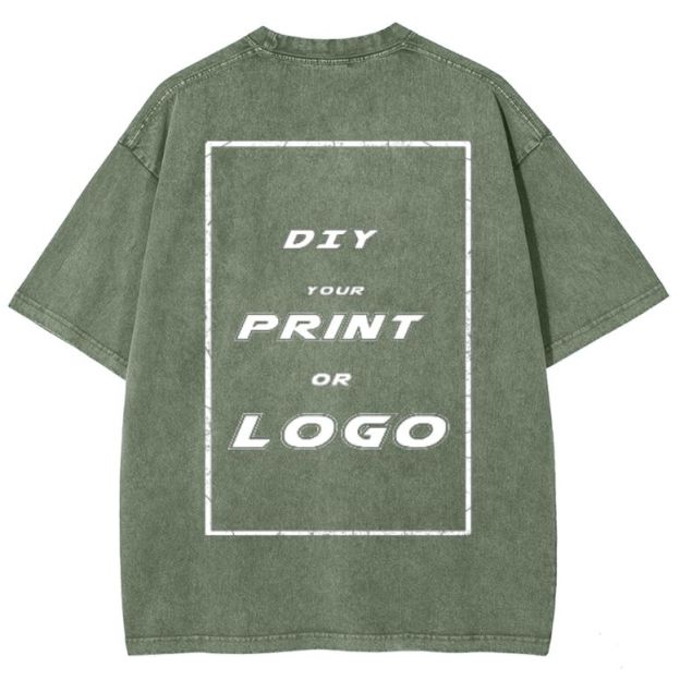 Custom DTG Graph Printing Washed T Shirt