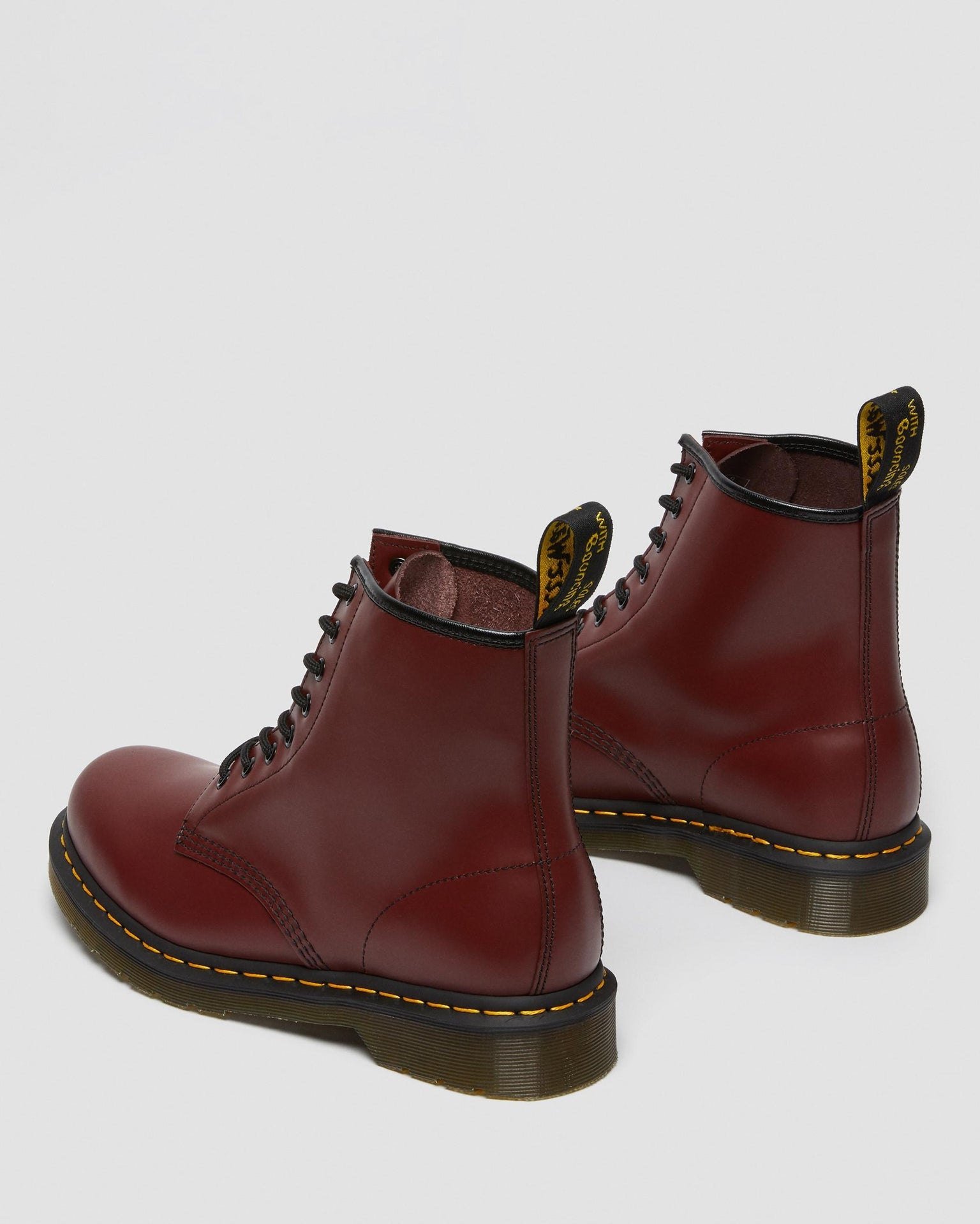 1460 Smooth Leather Lace Up Ankle Boots in Cherry Red