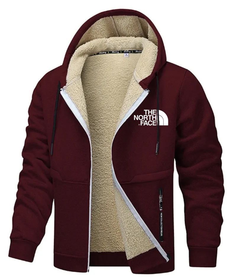 2025 TNF®-Men's Fleece Jacket Side Pocket with Zipper Casual Hoodie