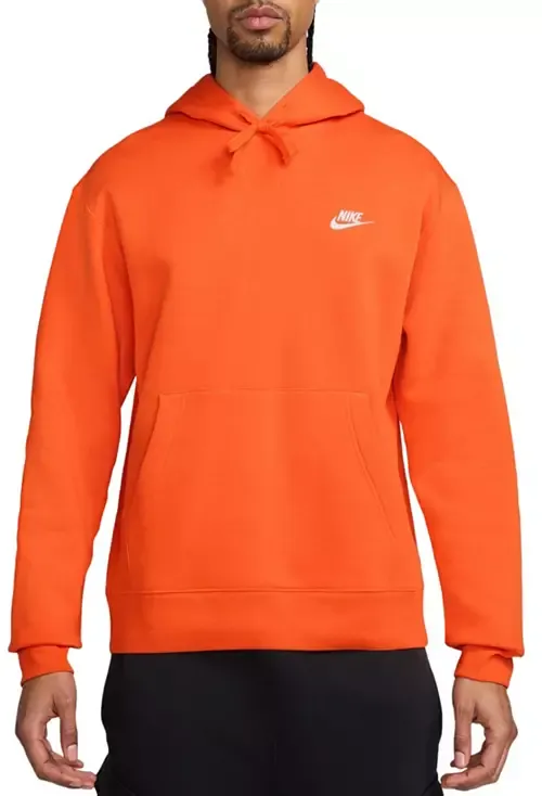 Nike Men's Orange Sportswear Club Fleece Hoodie