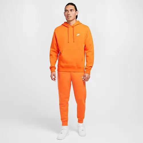 Nike Men's Orange Sportswear Club Fleece Hoodie