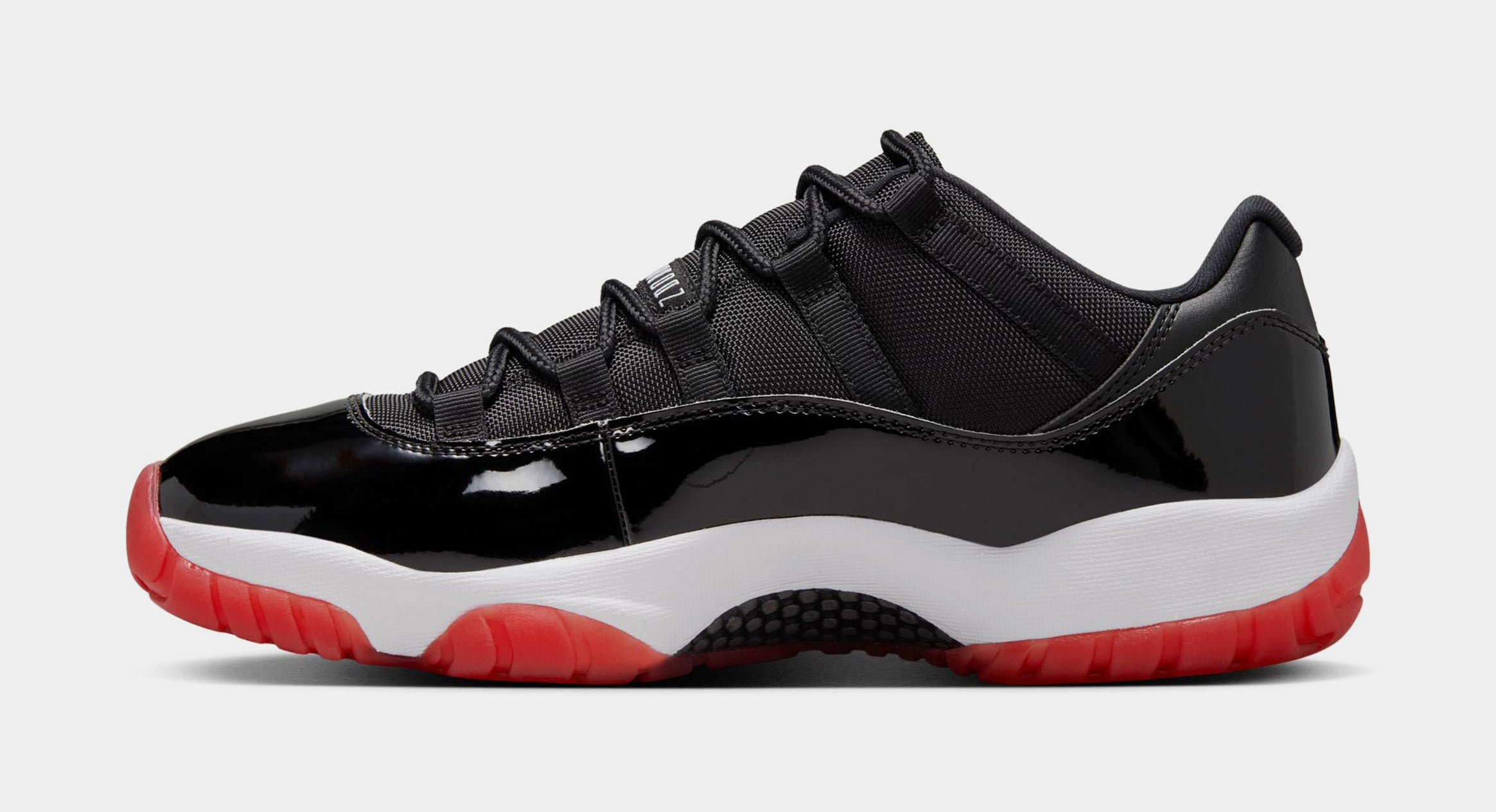 Air Jordan 11 Retro Low Bred Mens Lifestyle Shoes (Black/Varsity Red/White)