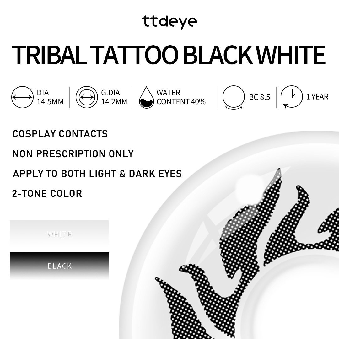TTDeye Tribal Tattoo Black-White | 1 Year