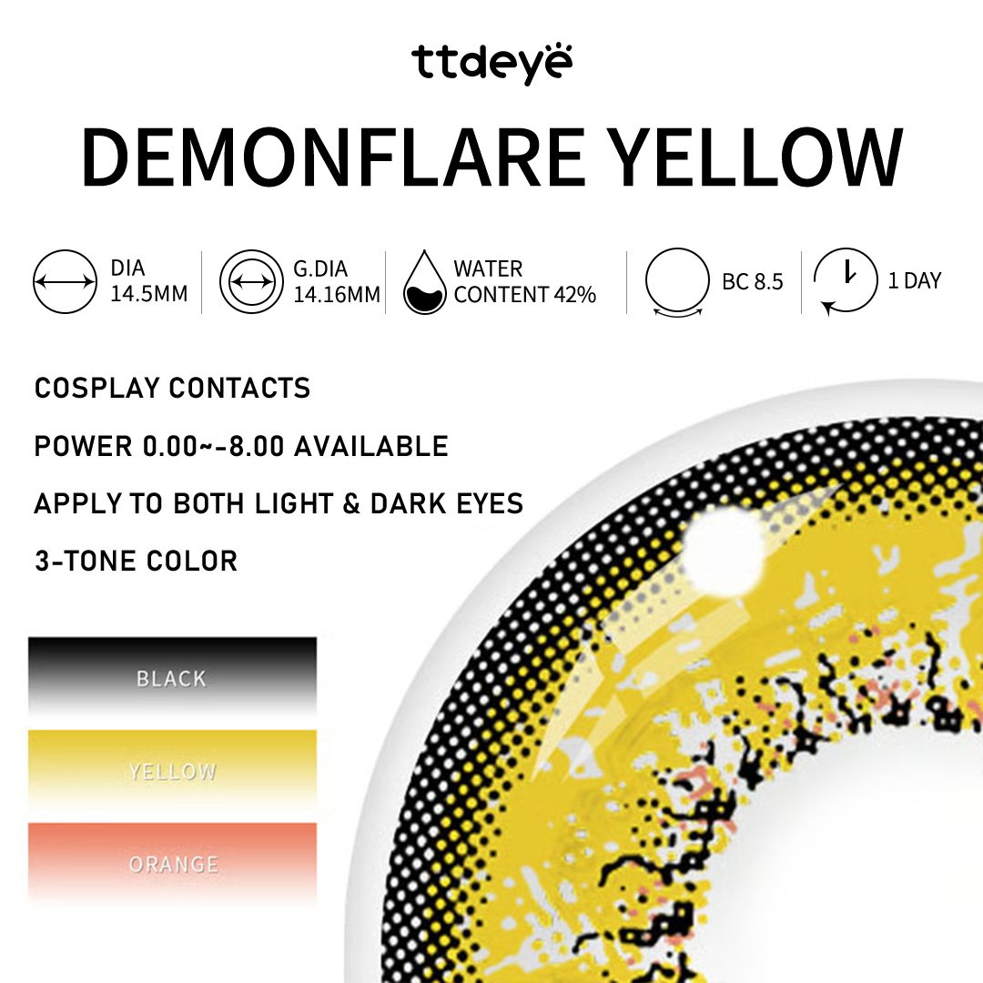 TTDeye Demonflare Yellow | 1 Día, 2 Piezas