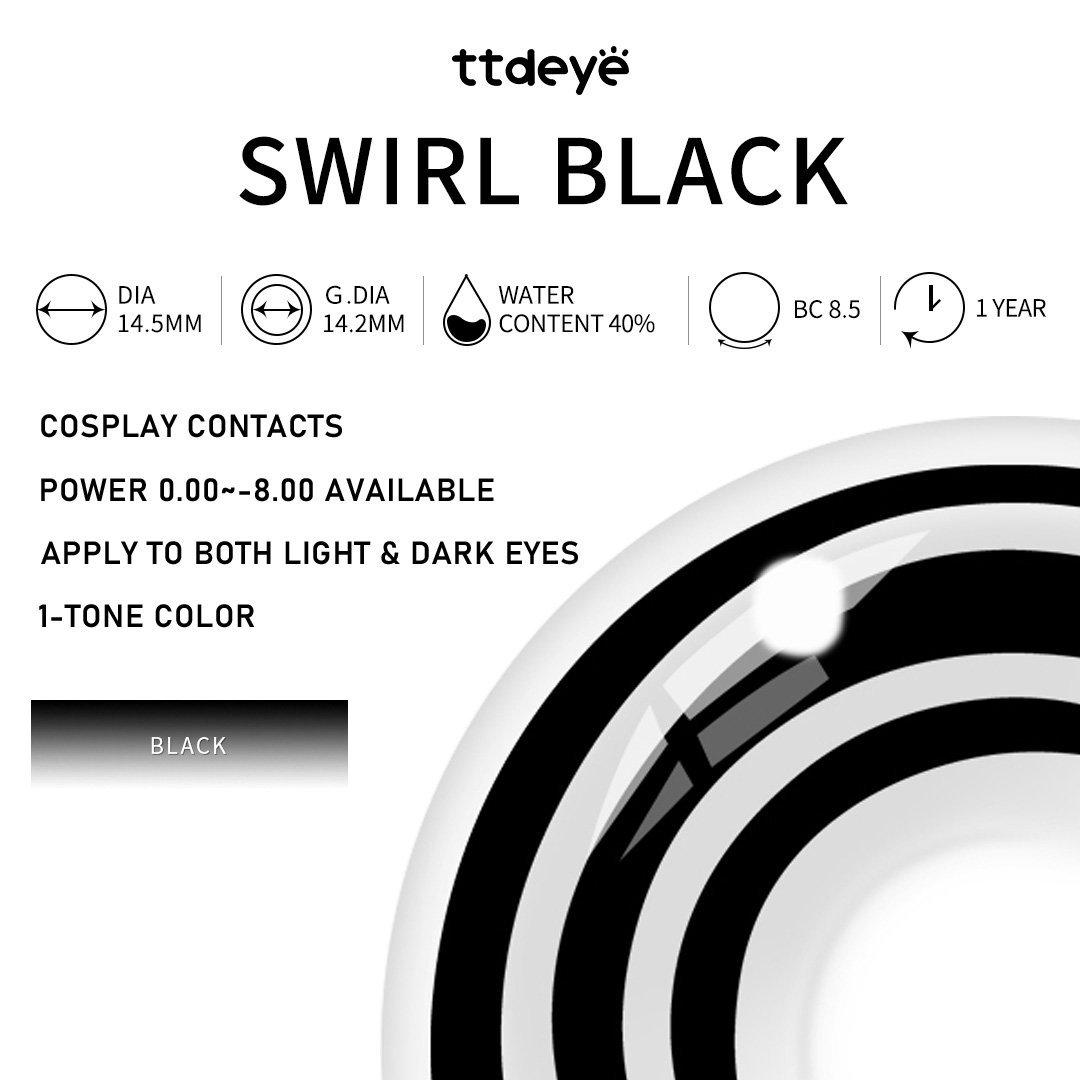 TTDeye Swirl Black | 1 Year