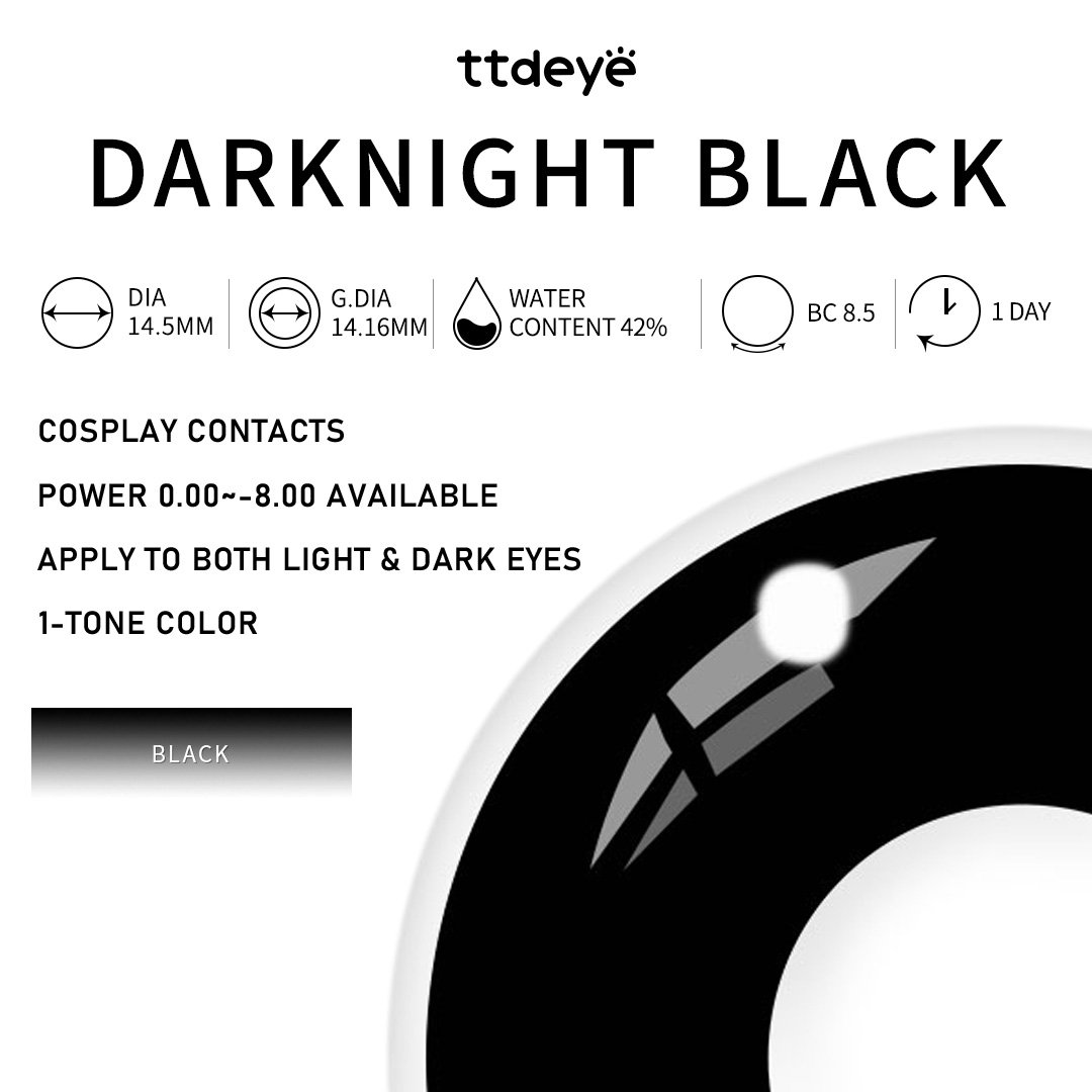 TTDeye Darknight Black | 1 Día, 2 Piezas
