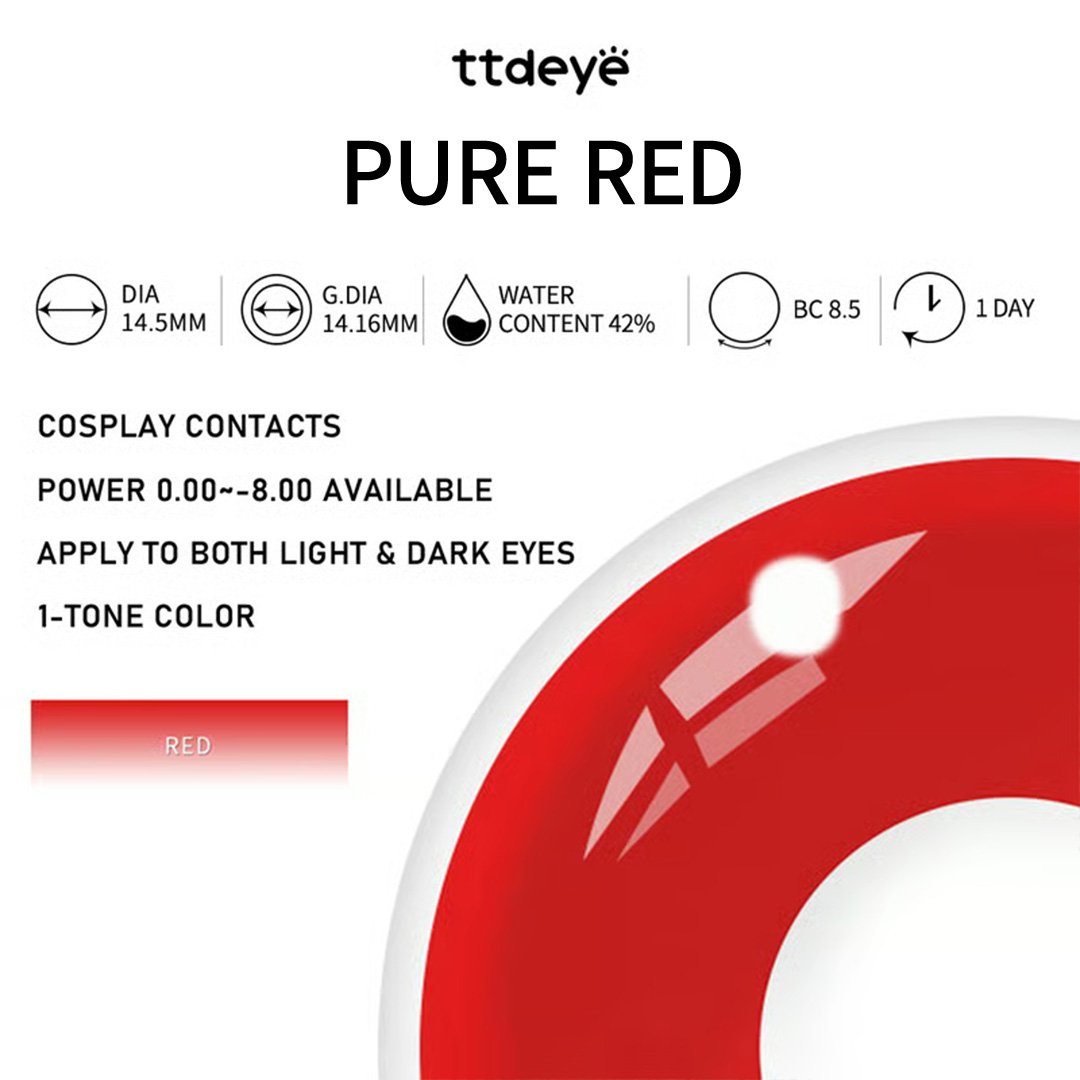 TTDeye Pure Red | 1 Día, 2 Piezas