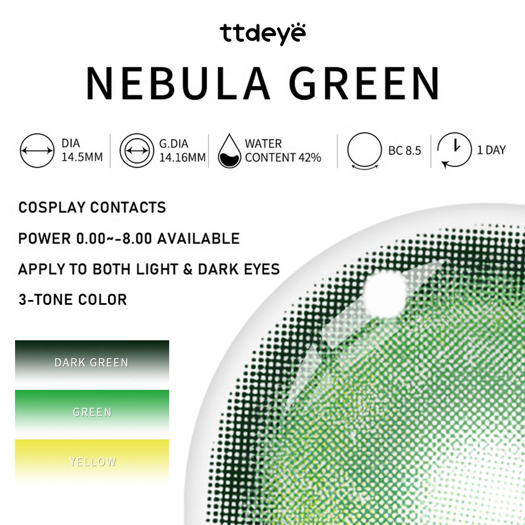 TTDeye Nebula Green | 1 Día, 2 Piezas