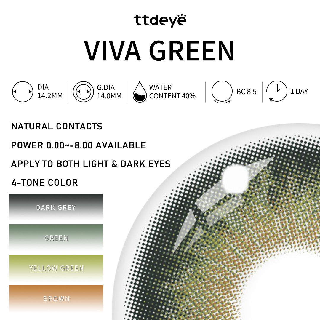 TTDeye Viva Green | 1 Día, 2 Piezas