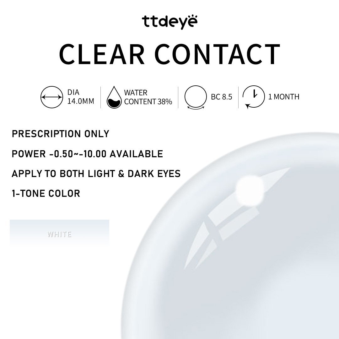 TTDeye Clear Contacts | 1-Month, 2 Pcs
