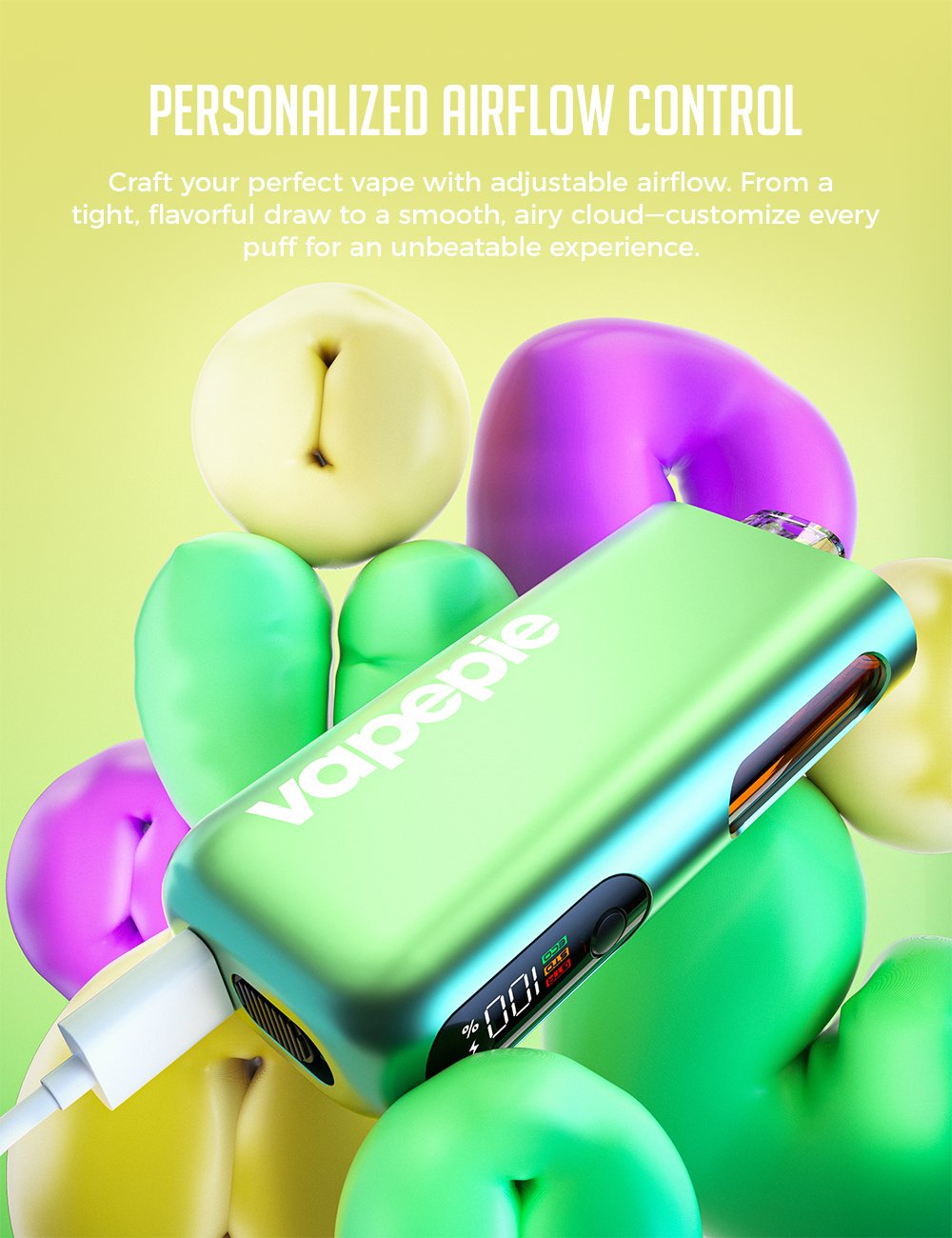 VAPEPIE Max 40000 slukk k&eacute;zben &ndash; kompakt design