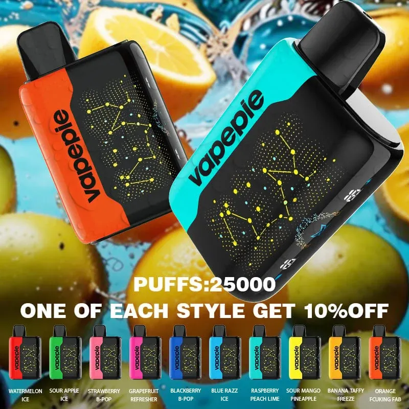 3 db✨VAPEPIE 25000 PUFFS - Ívelt Star Sky képernyő (🌌 Mai különleges ajánlat)