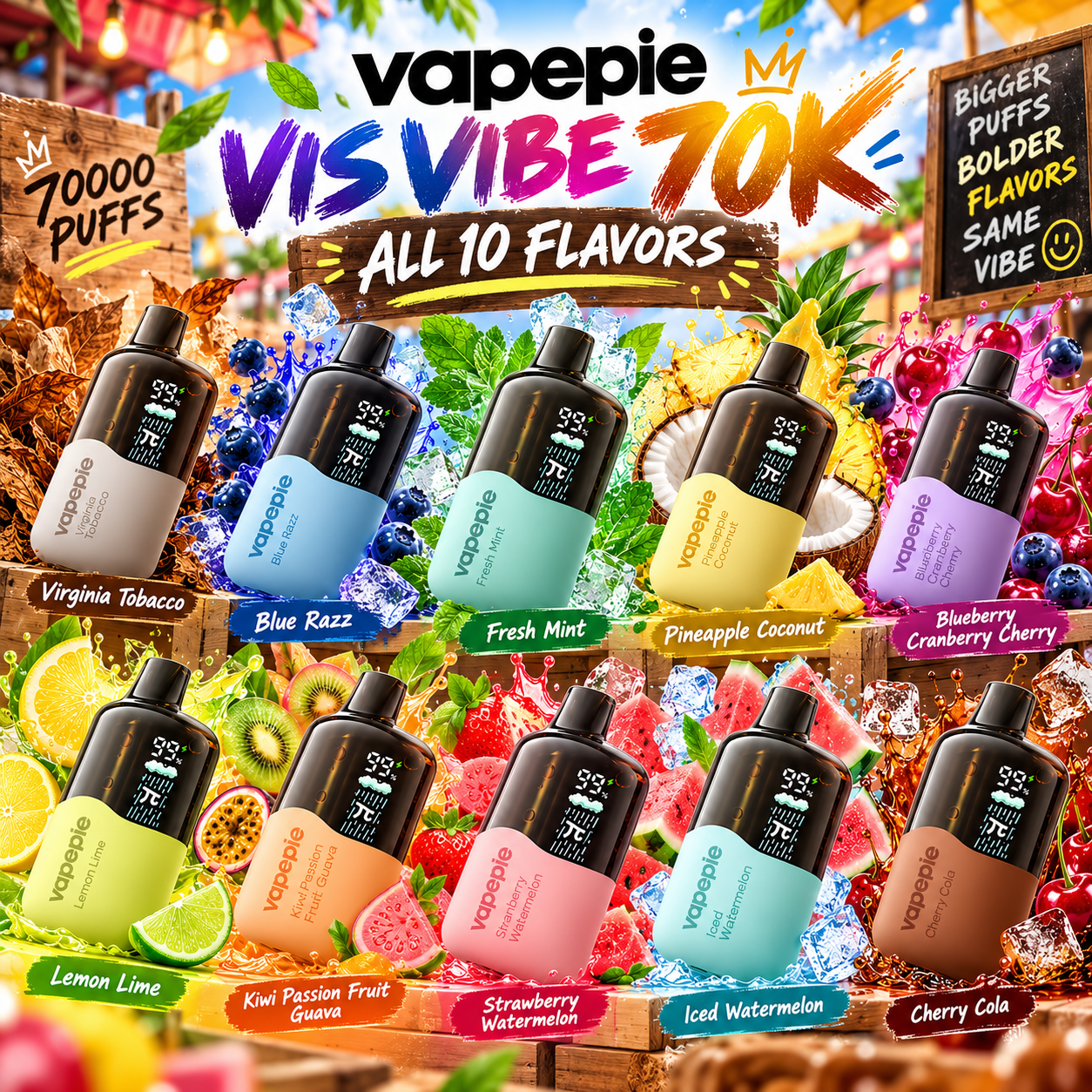 VAPEPIE VIS VIBE 70 000 slukk