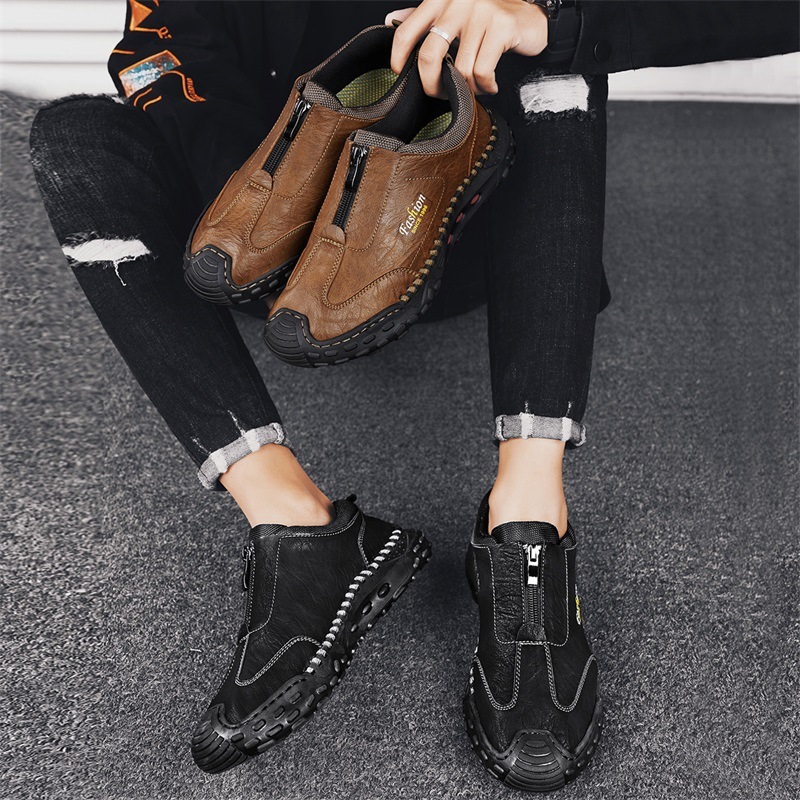 ⏰Limited Time Sale 70% OFF-Men's genuine leather slip-on non-slip loafers to relieve foot pain