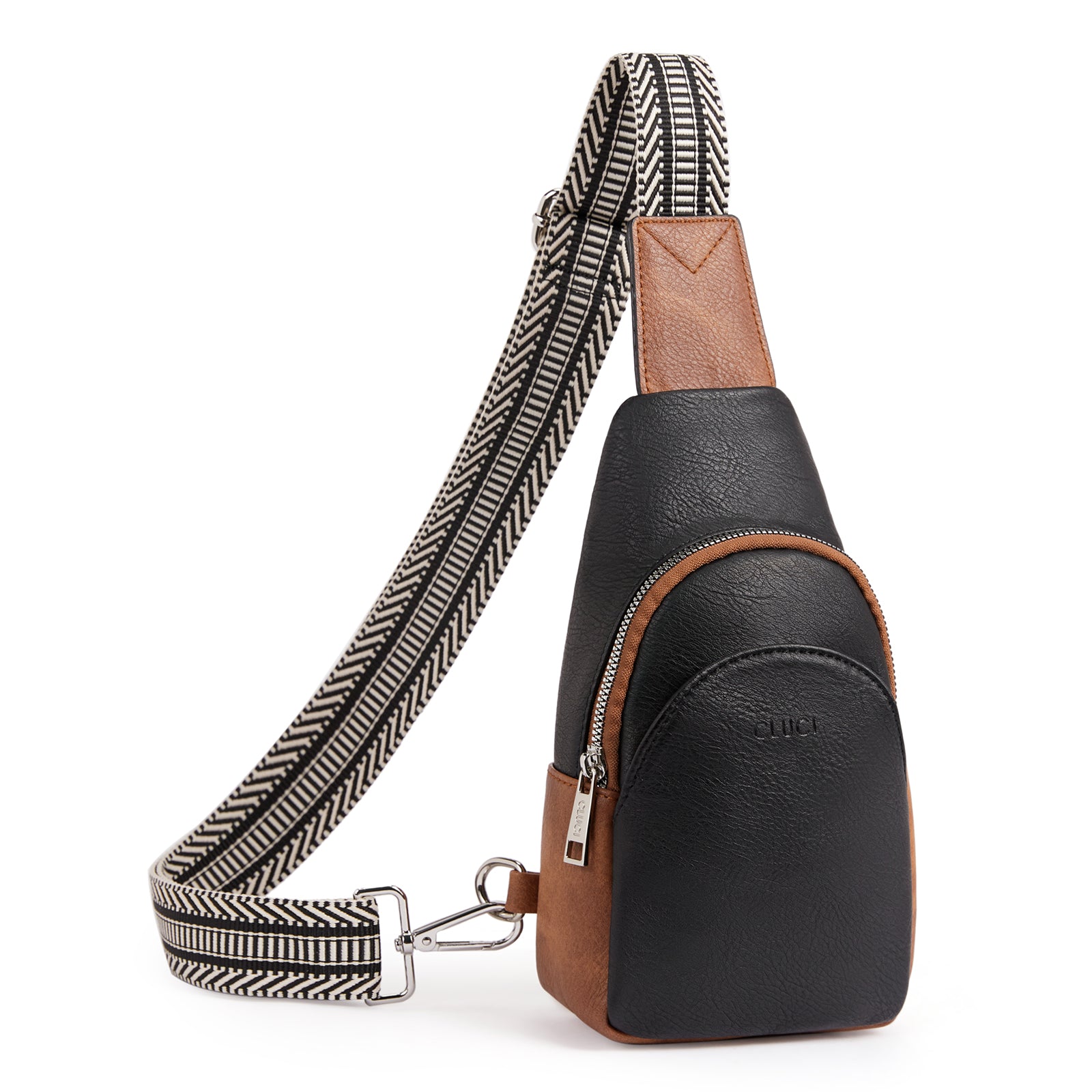 Faux Leather Small Sling Bag Fashion Waist Packs with Guitar Strap for Women's Fanny Packs