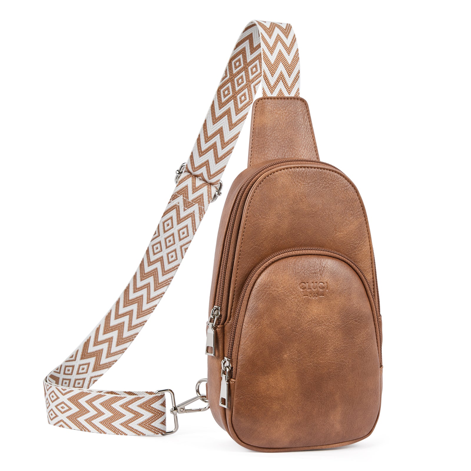 Small PU Leather Sling Bag Crossbody Bag for Women Traveling Hiking Cycling