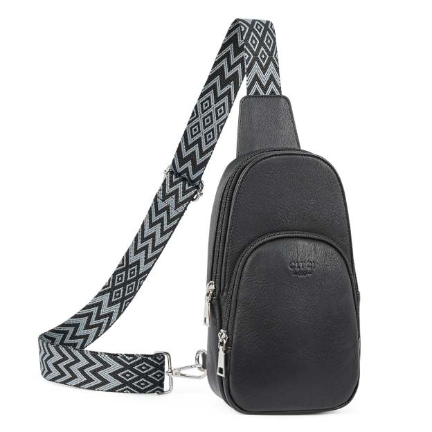 Small PU Leather Sling Bag Crossbody Bag for Women Traveling Hiking Cycling