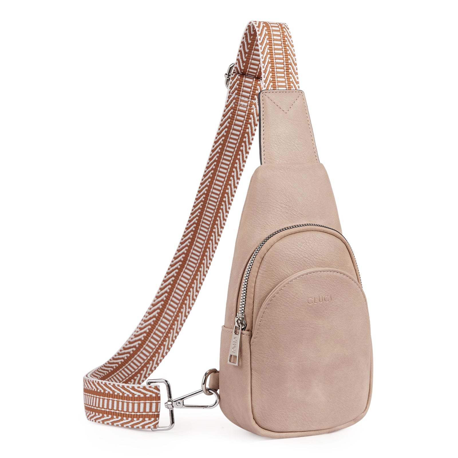 Faux Leather Small Sling Bag Fashion Waist Packs with Guitar Strap for Women's Fanny Packs