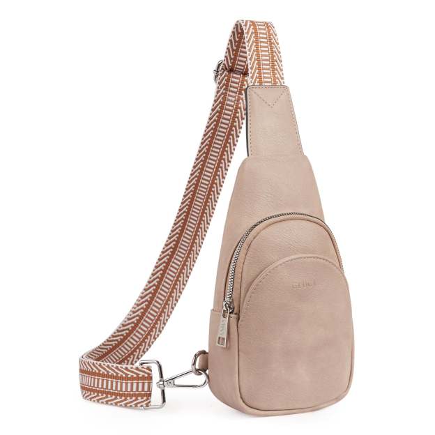 Faux Leather Small Sling Bag Fashion Waist Packs with Guitar Strap for Women's Fanny Packs