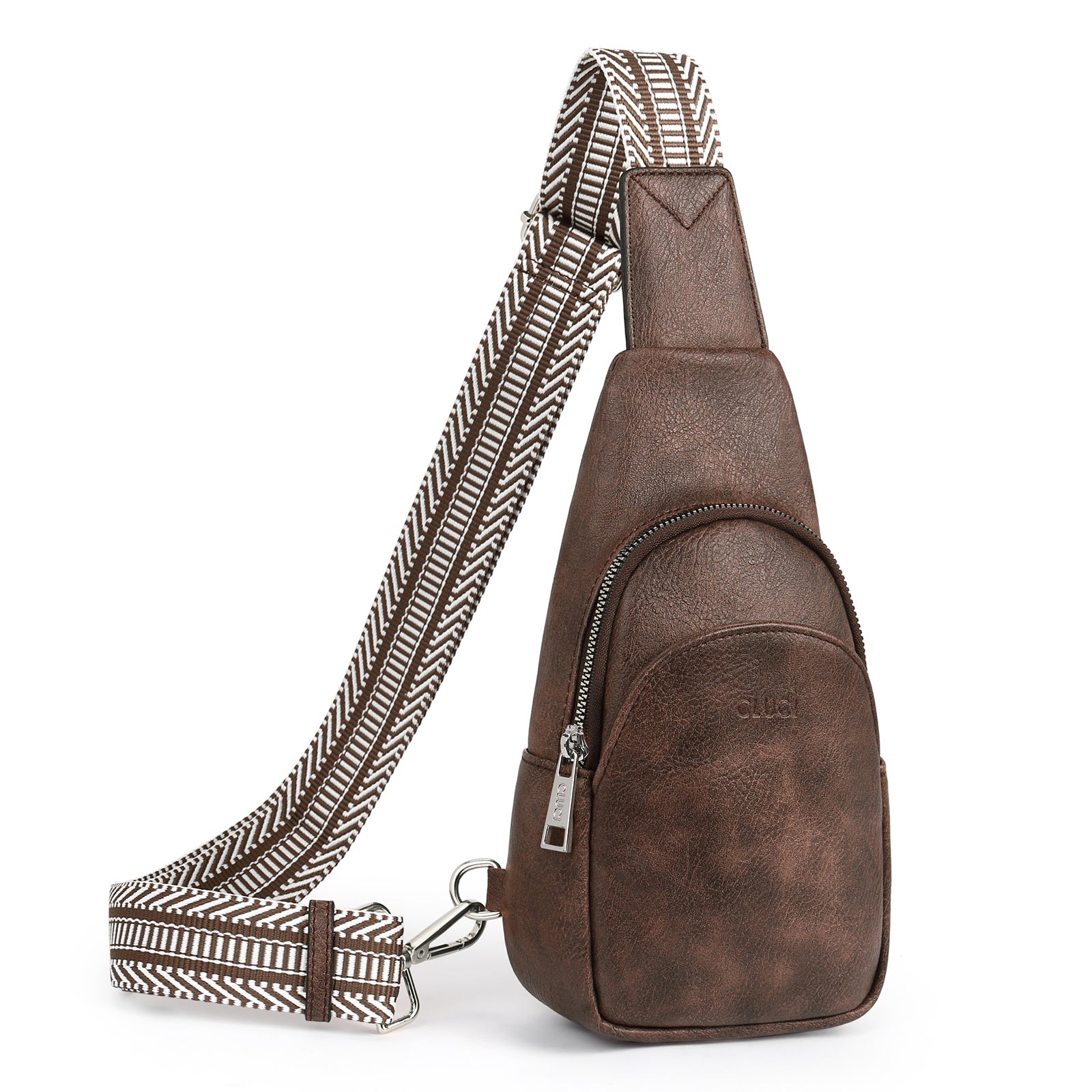 Faux Leather Small Sling Bag Fashion Waist Packs with Guitar Strap for Women's Fanny Packs